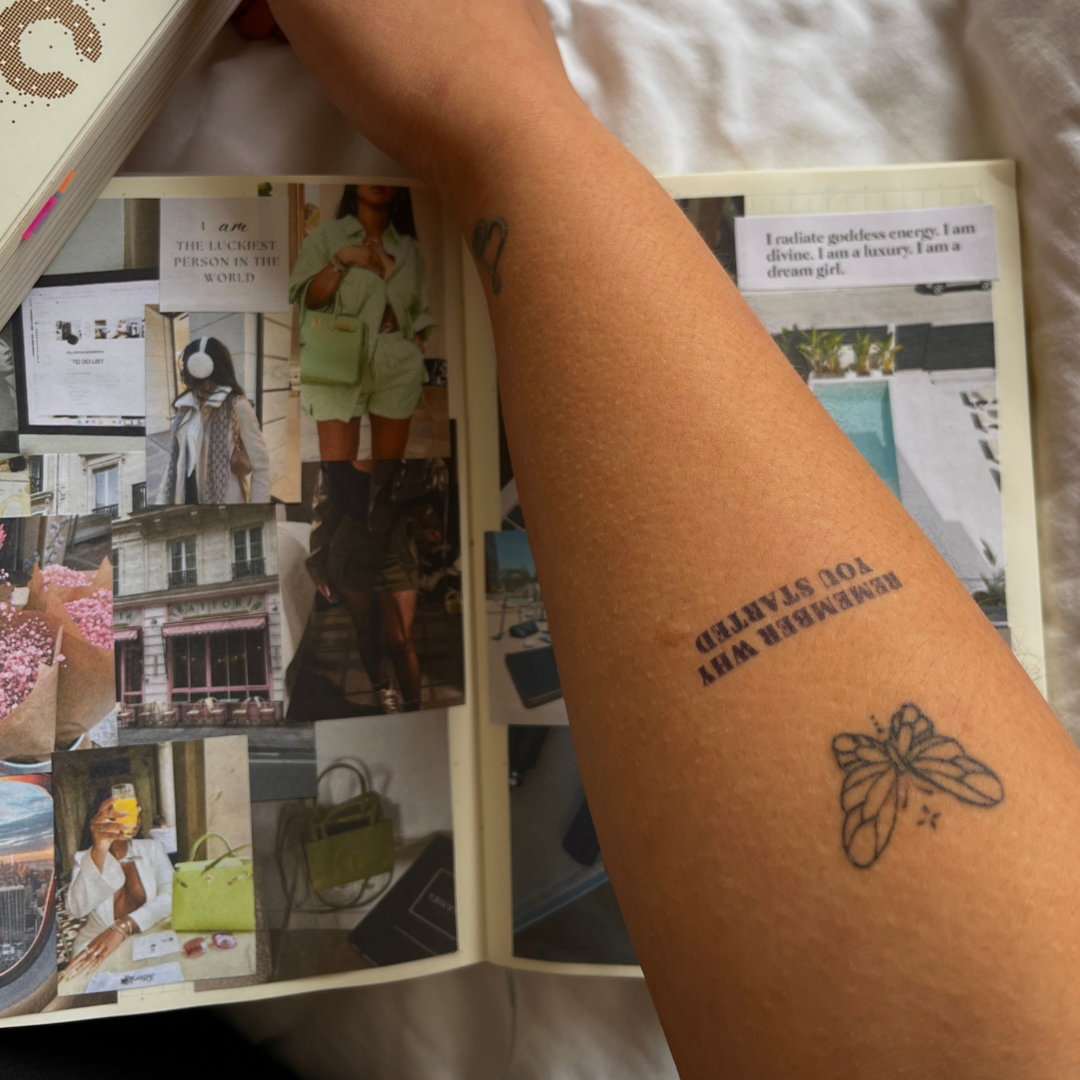 Temporäres Tattoo remember why you started