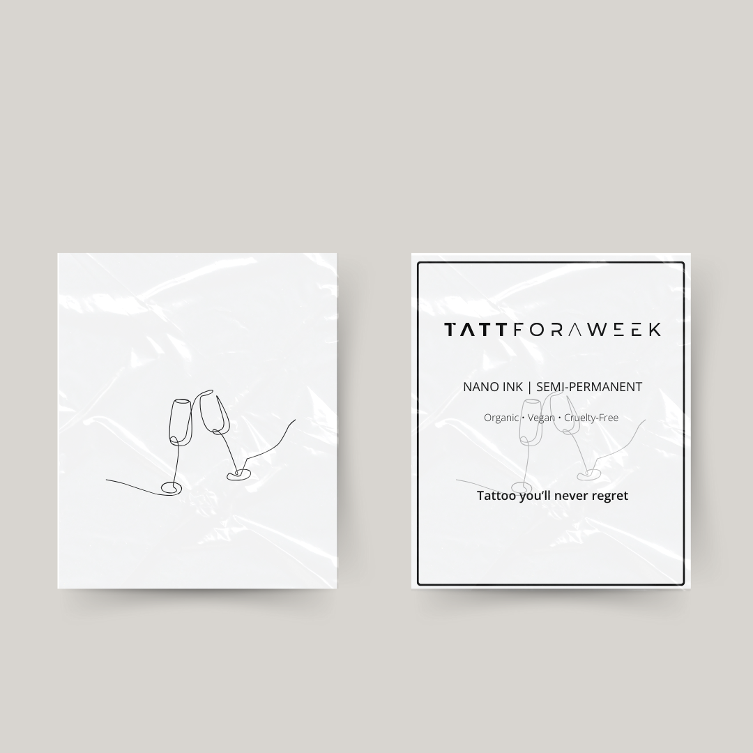 Temporäres Tattoo Champagnerglas