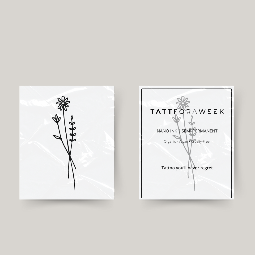 Temporäres Tattoo mit gepflückten Blumen