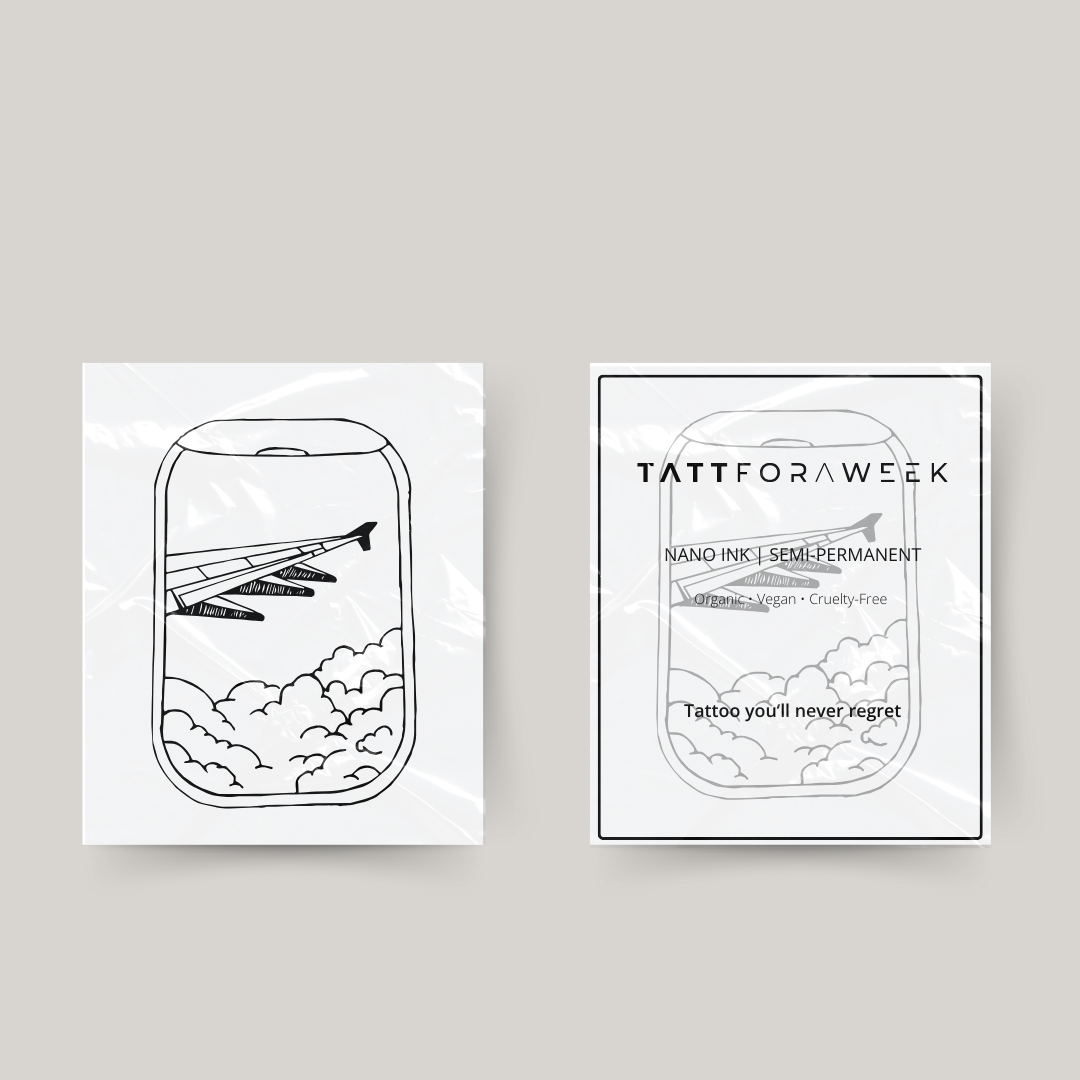 Temporäres Tattoo-Flugzeugfenster