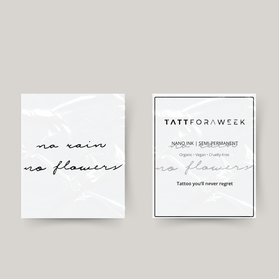 Temporäres Tattoo kein Regen, keine Blumen