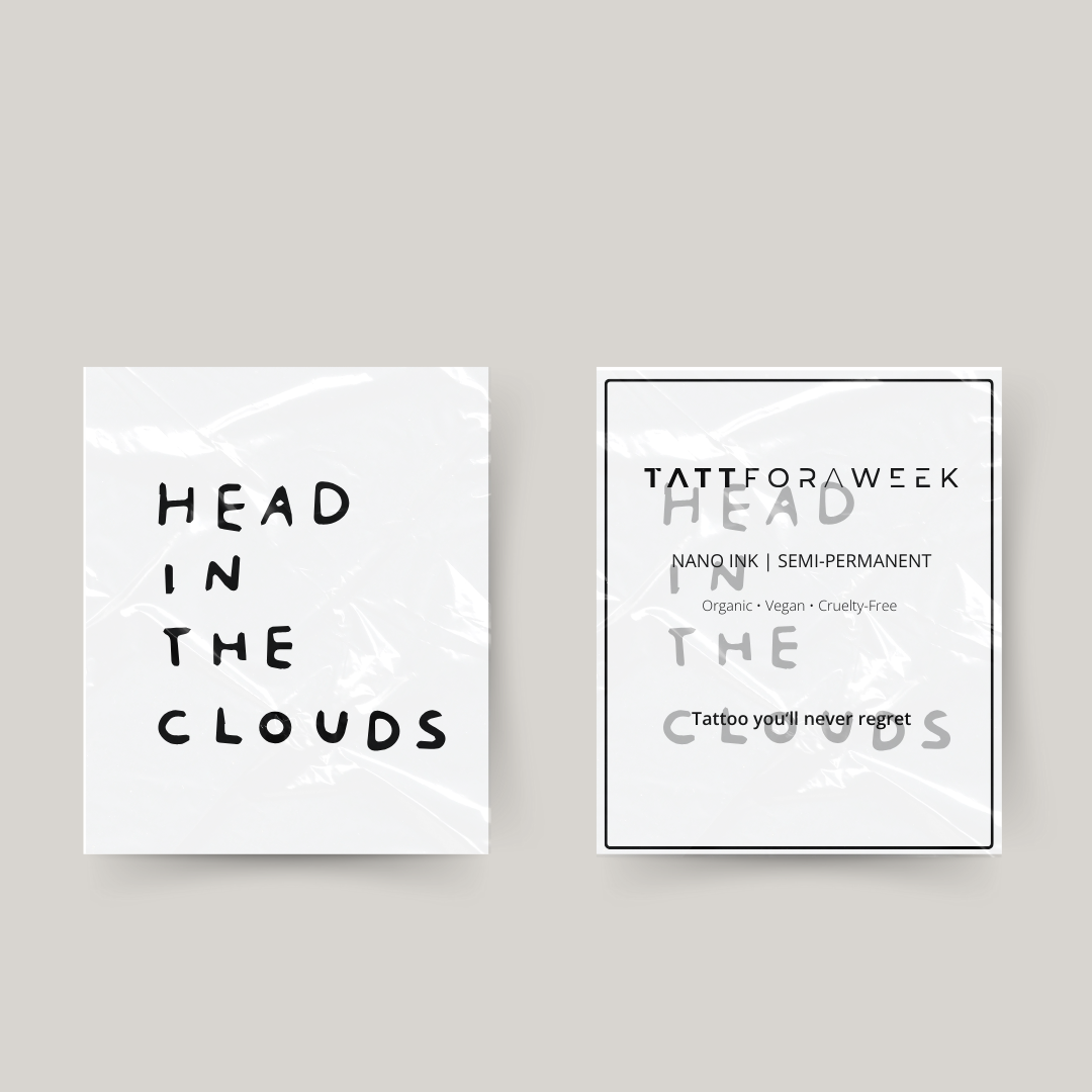 Temporäres Tattoo Kopf in den Wolken