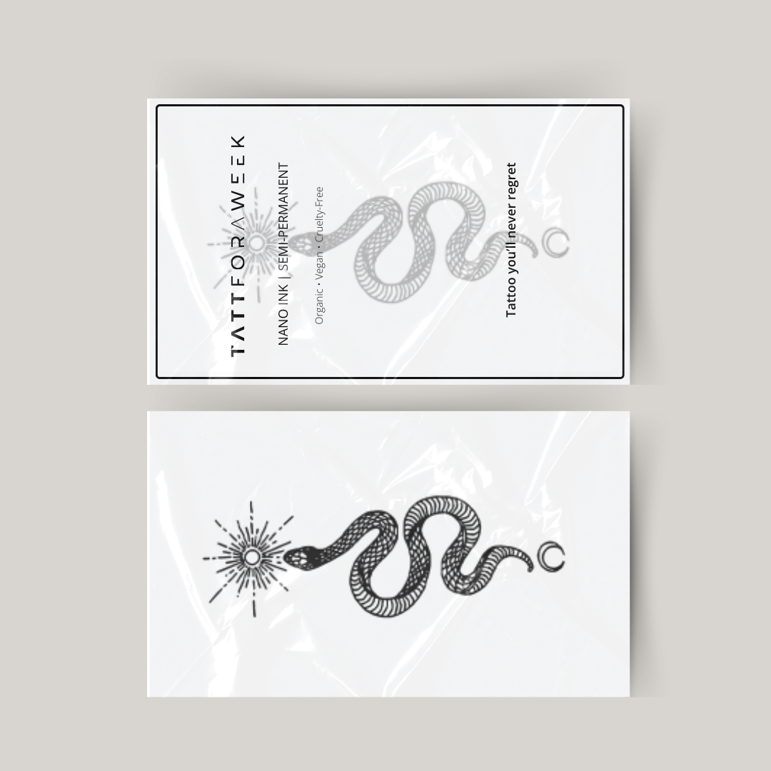 Temporäres Tattoo Schlange, Sonne und der Mond