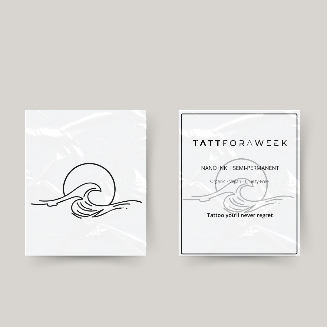 Temporäres Tattoo Sonne, Meer und Wellen