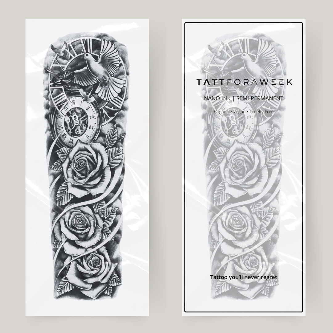 Klebetattoo sleeve Taube