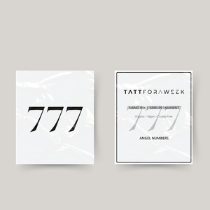 Temporäre Tattoo Engel Zahlen 777