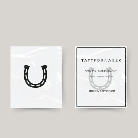 Temporäre Hufeisen-Tattoo