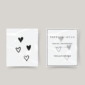 Temporäre Tattoo schwarz-weiße Herzchen