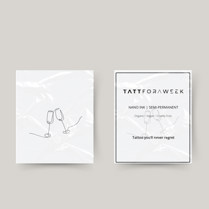 Temporäres Tattoo Champagnerglas